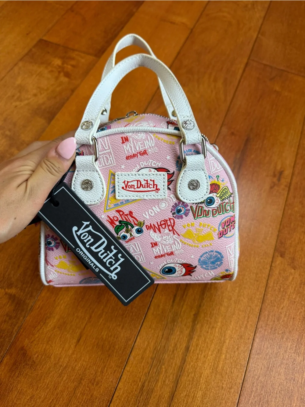 NWT Von Dutch Pink MINI BOWLING BAG - LIGHT PINK JAX